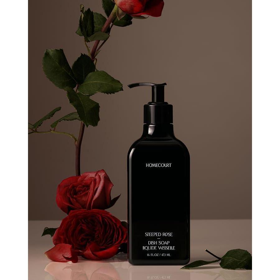 imageHomecourt Dish Soap Dishwashing Liquid with Clean Ingredients NonToxic ampamp SkinSafe Safe for People ampamp Pets Neroli Leaf 16 fl ozSteeped Rose