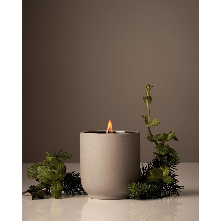 imageHomecourt Luxury Scented Candle 60Hour Burn Time Soy Wax Blend ampamp Organic Cotton Wick KilnFired Reusable Ceramic Vessel Cece 8 ozCipres Mint