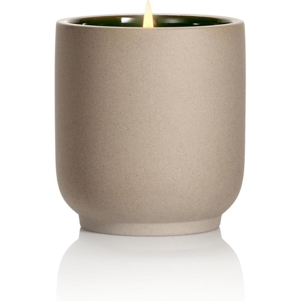imageHomecourt Luxury Scented Candle 60Hour Burn Time Soy Wax Blend ampamp Organic Cotton Wick KilnFired Reusable Ceramic Vessel Cocomoi 8 ozMandarin Basile 20