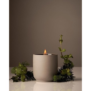 Homecourt Luxury Scented Candle, Cocomoi Scent, 60-Hour Burn Time, Soy Wax Blend, Organic Cotton Wick, Kiln-Fired Reusable Ceramic Vessel, 8 Oz, 2.0(Cipres Mint)