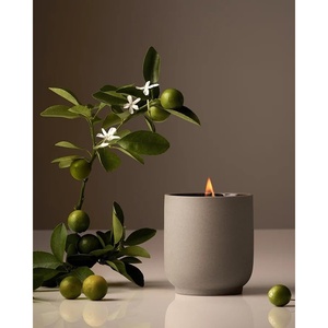 Homecourt Luxury Scented Candle, Cocomoi Scent, 60-Hour Burn Time, Soy Wax Blend, Organic Cotton Wick, Kiln-Fired Reusable Ceramic Vessel, 8 Oz, 2.0(Neroli Leaf)